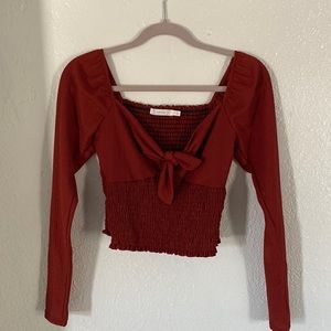 Red LUSH cropped blouse